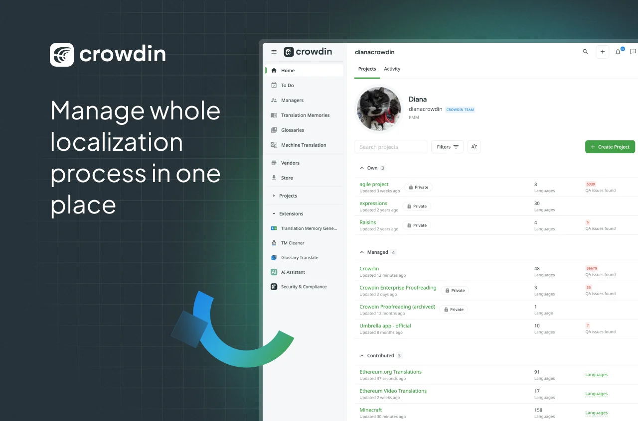 Crowdin Profile View