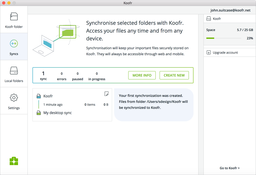 Koofr desktop app